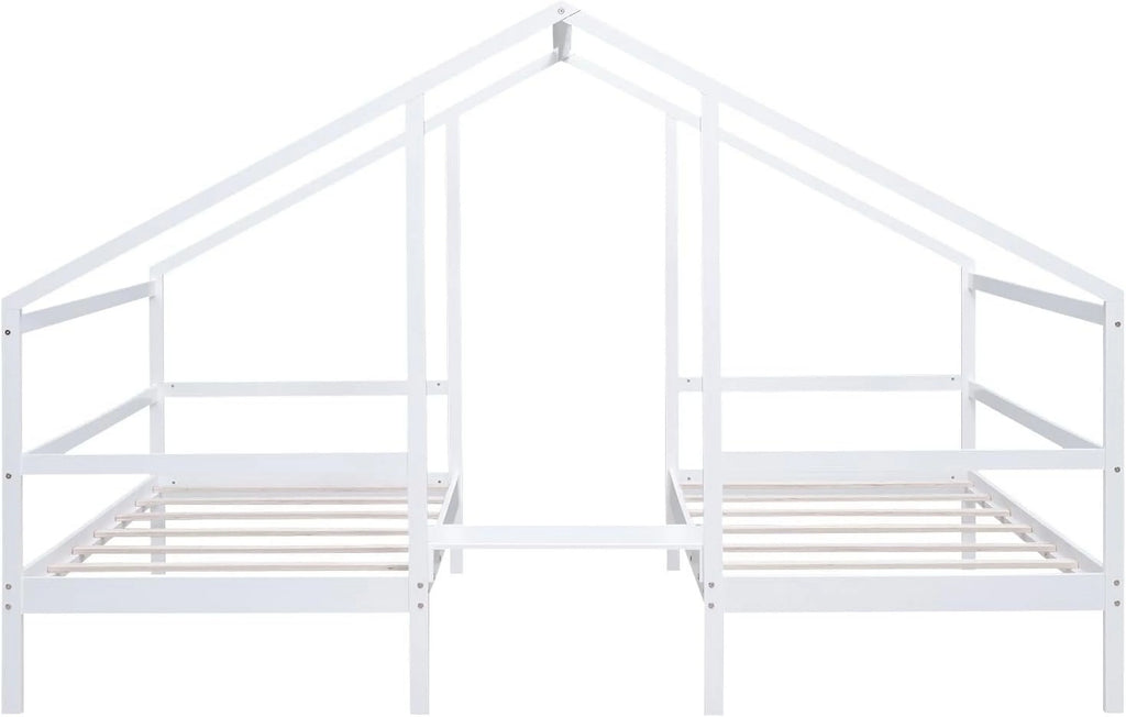 Solid Wood White Kids Bed Frame with Rails P231