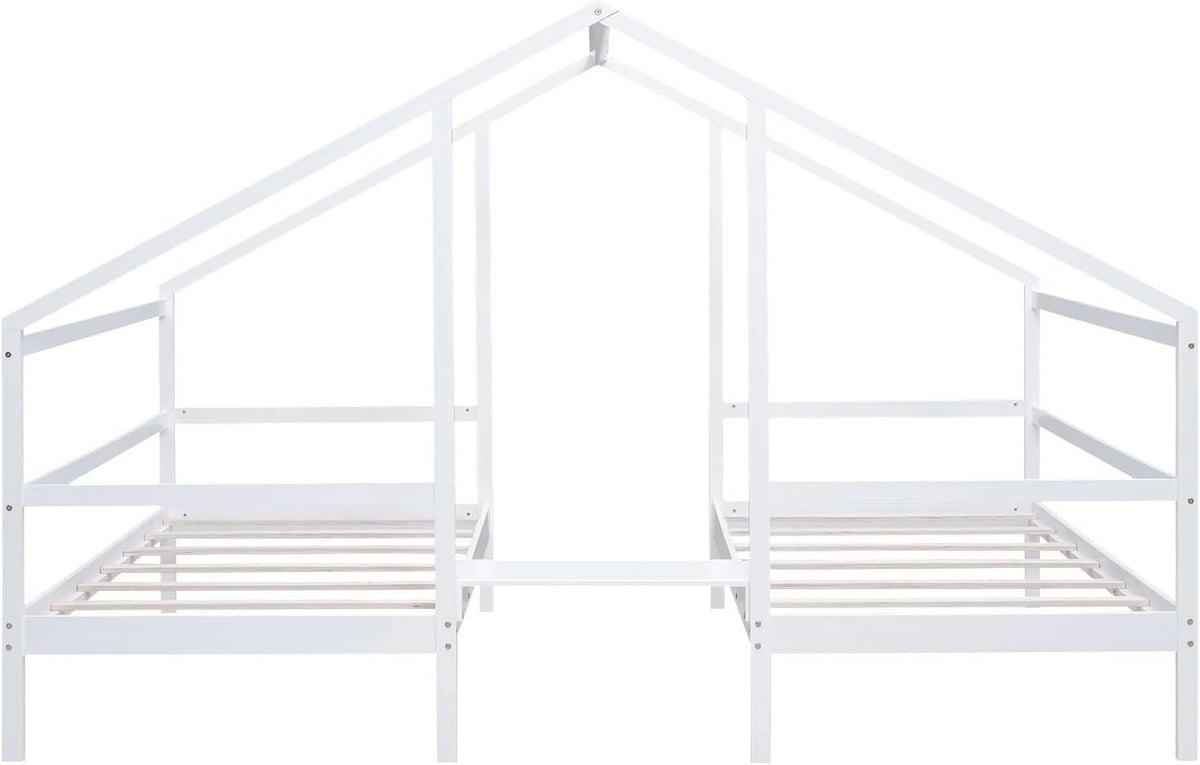 Solid Wood White Kids Bed Frame with Rails P231