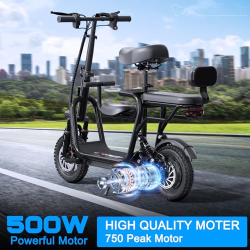 Electric Scooter with Seat, 36V/48V 350W/500W Motor, 20 Mile Range U638