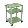 Green 3 Shelf AV Cart with Electric P91012