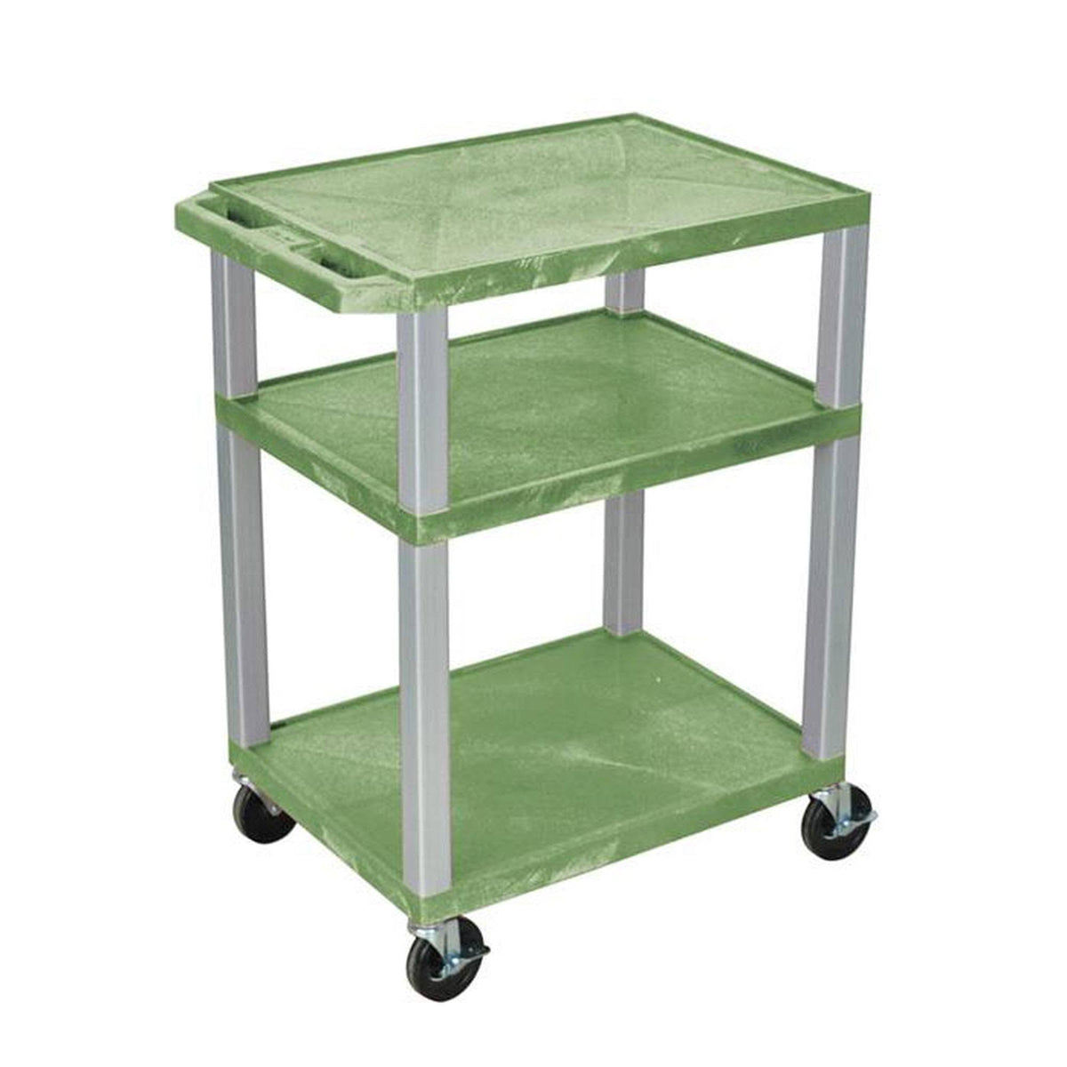Green 3 Shelf AV Cart with Electric P91012