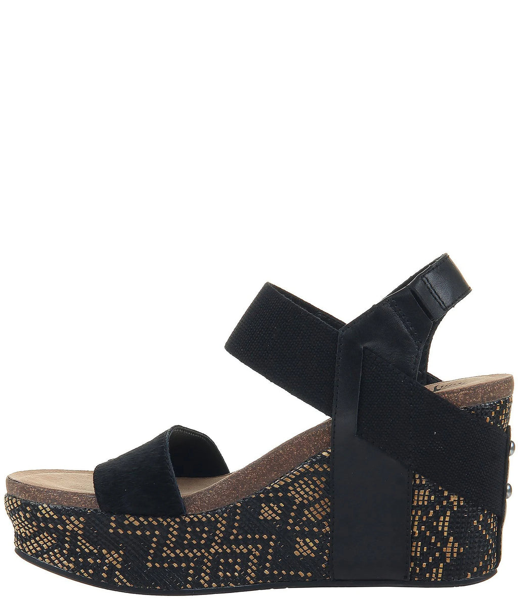 Black Jute Wedge D999282