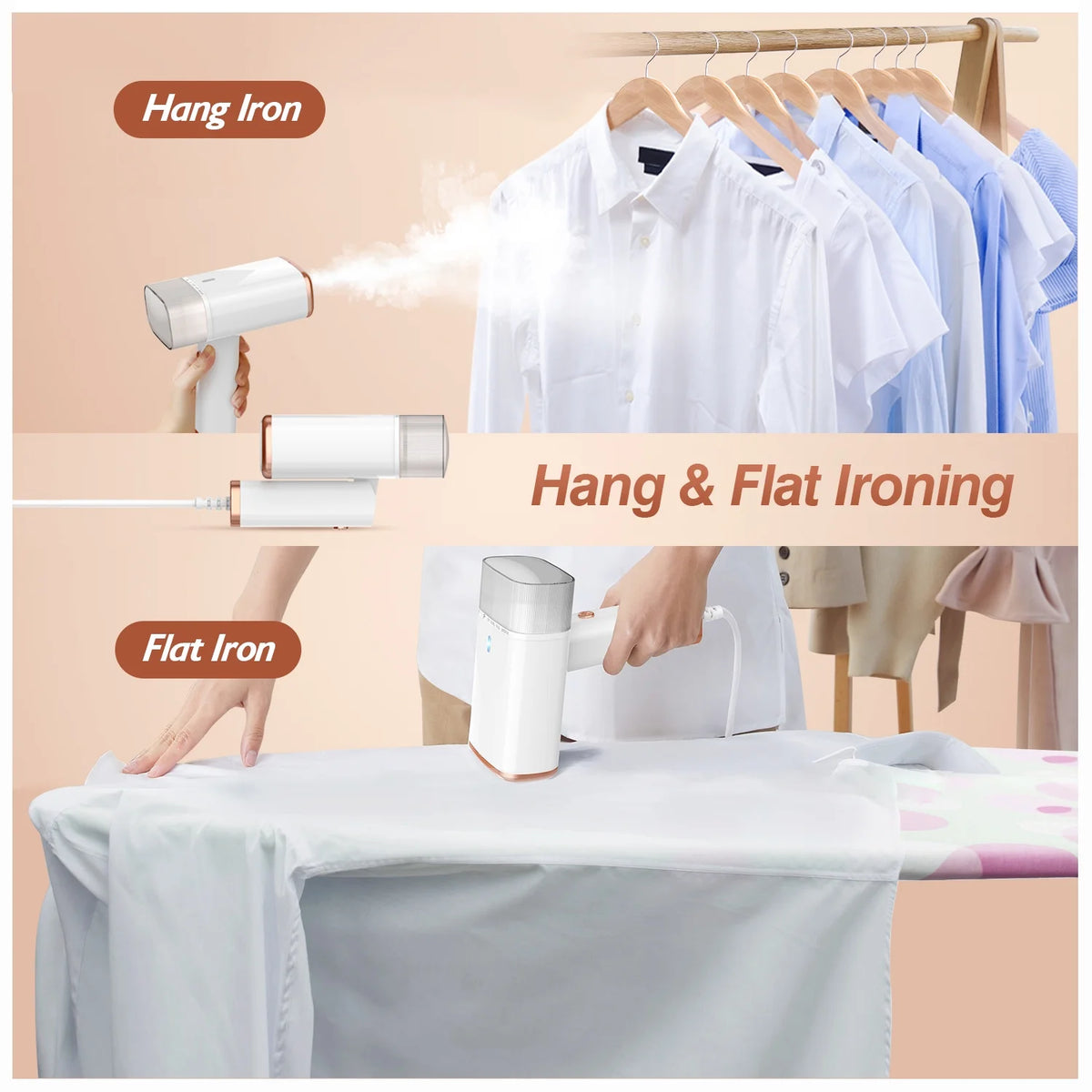 1000W Portable Handheld Electric Steamer with Brush S516