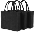 3 Pack Large Burlap Jute Canvas Tote Bags with Handles F31228