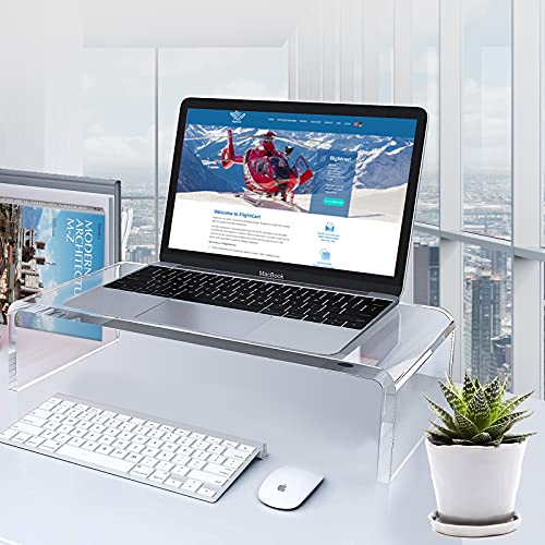 White Clear Acrylic Monitor Stand D18663
