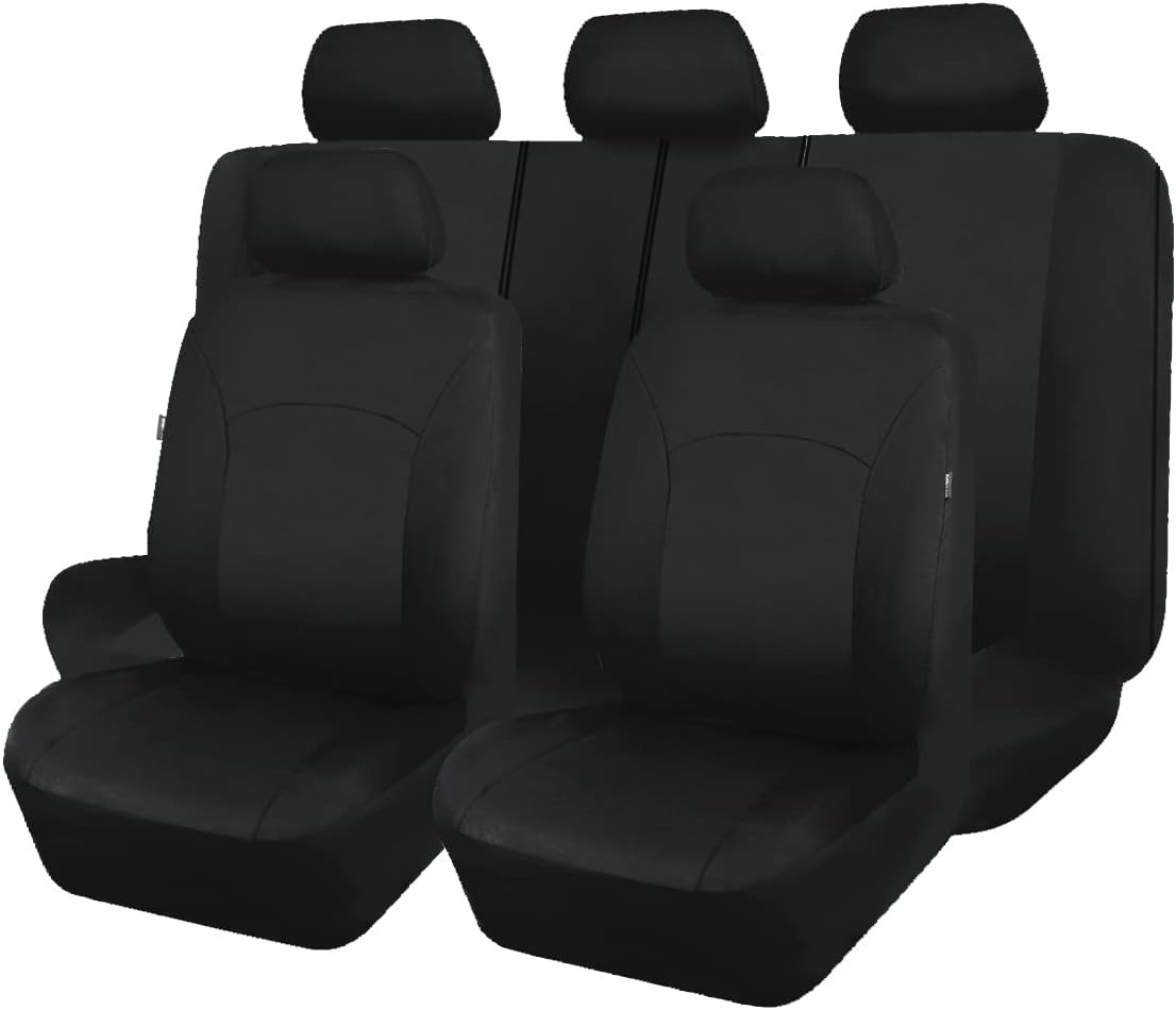 Black Purple Polyester Car Seat Covers Full Set Low Back Pack of 2 H6740