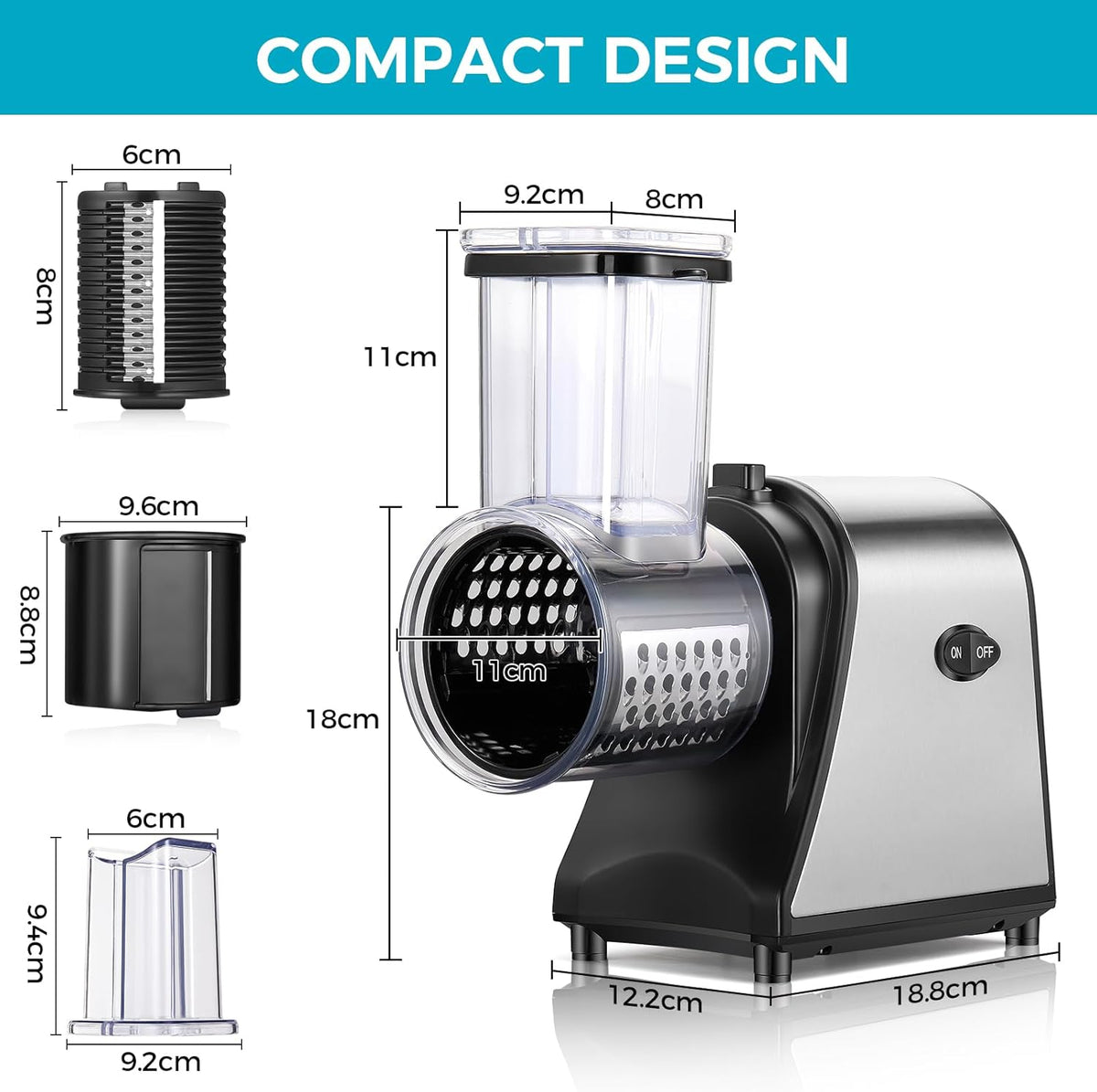 250W Electric Cheese Grater with 5 Attachments I623