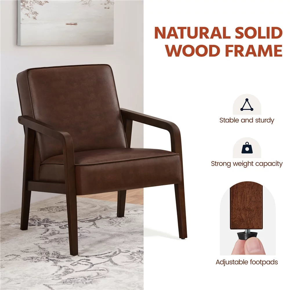 Dark Brown Upholstered Accent Chair U41682