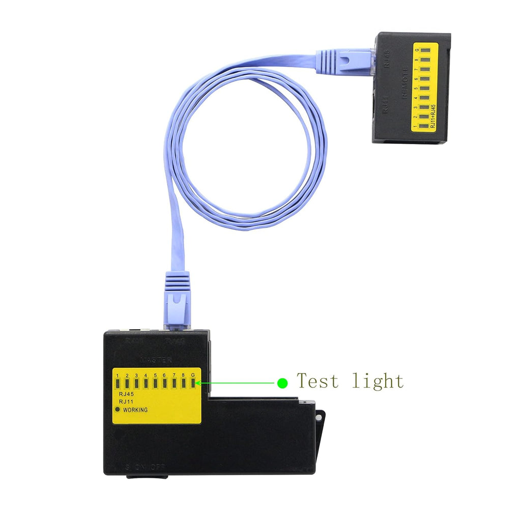 Network Cable Tester RJ45 RJ11 RJ12 UTP LAN Networking Tool Black Pack of 2 Y2817