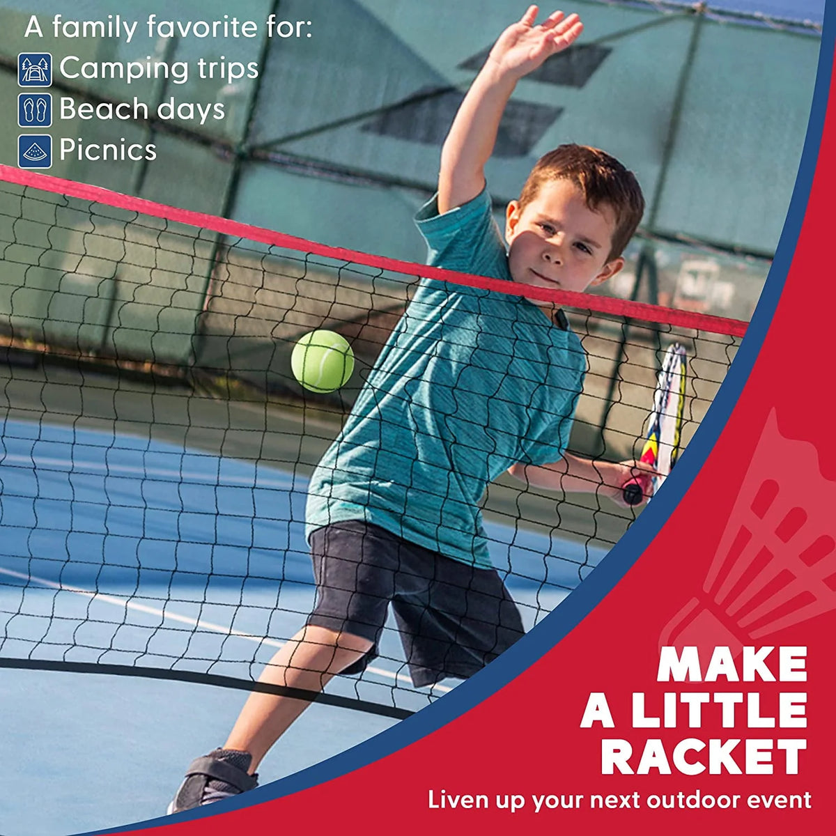Portable Adjustable Volleyball and Badminton Net P522240