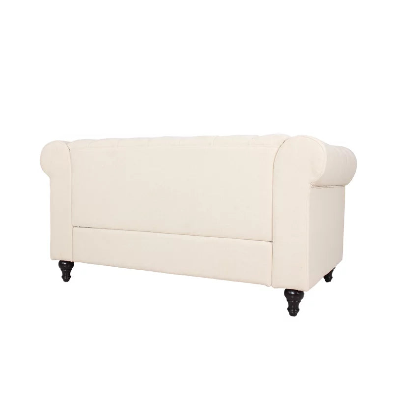 2 Piece Microfiber Loveseat Set in Cream S992