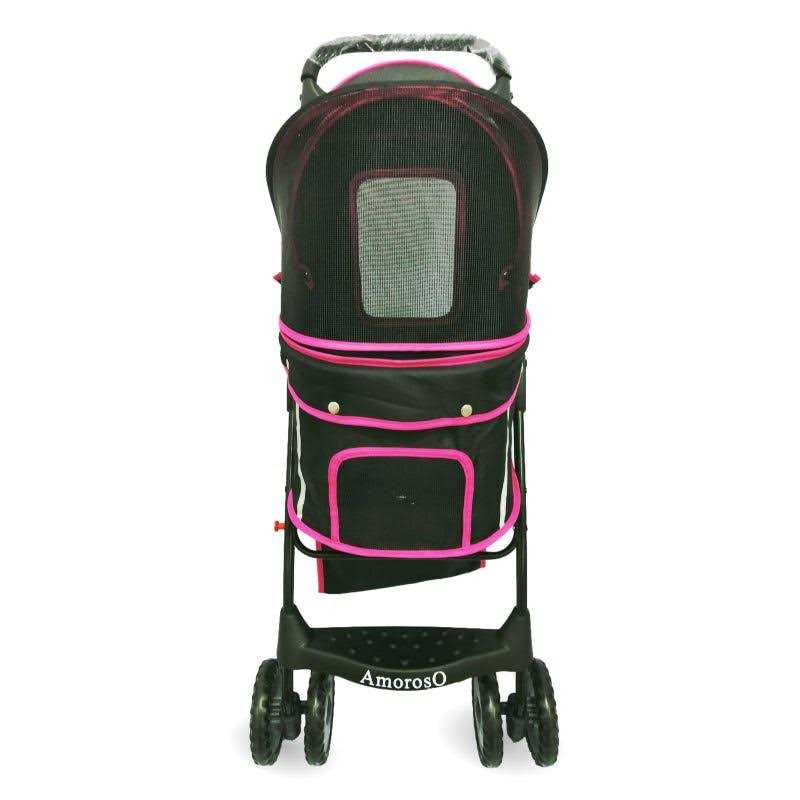 Black Pink Pet Stroller Carrier K364