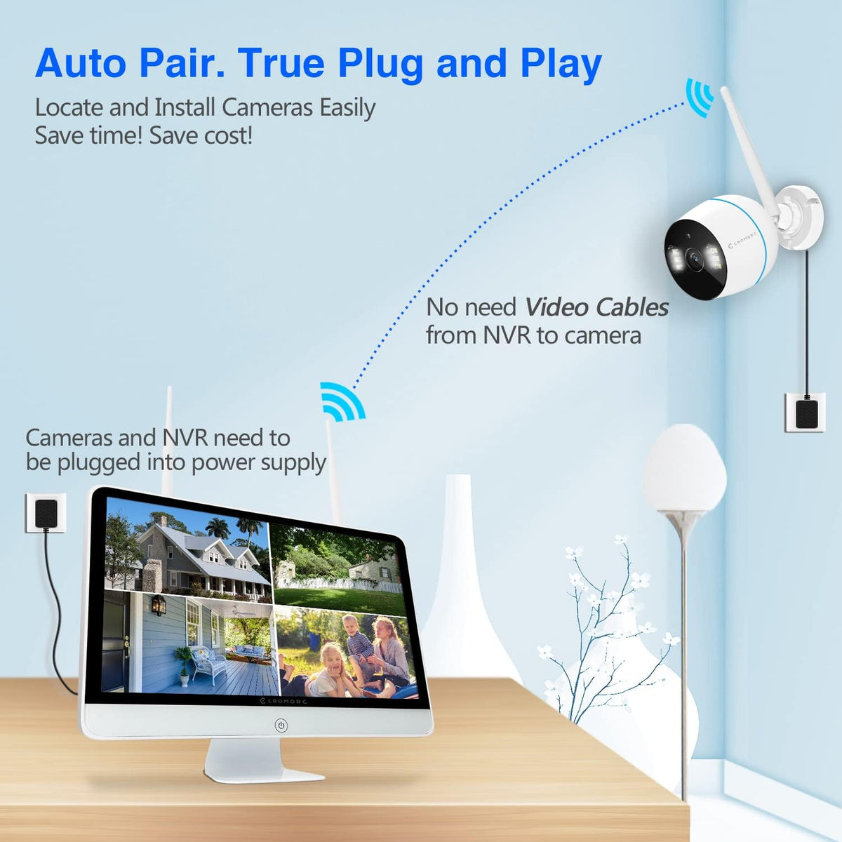 15.6 IPS Monitor 4PCS 3MP Camera Wireless Security Camera System with 2TB HDD U41677