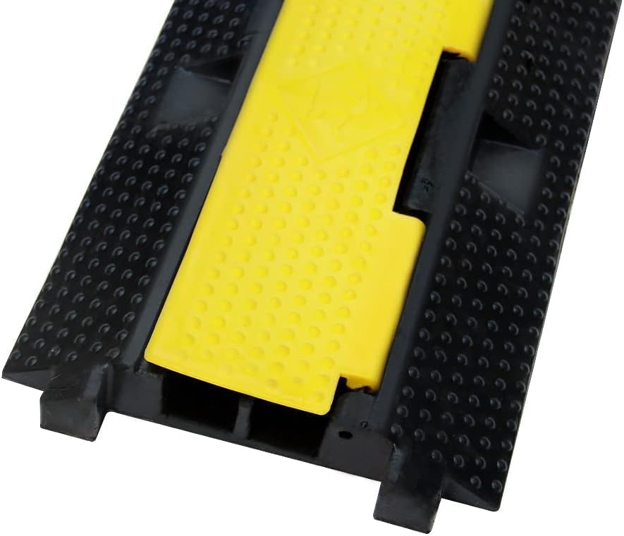 3Pack 39inch Traffic Speed Bumps Cable Protector, 11000lbs per Axle Capacity Rubber Pack of 2 R596