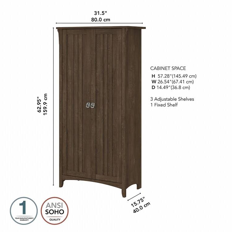 Brown Bathroom Storage Cabinet with Doors W584