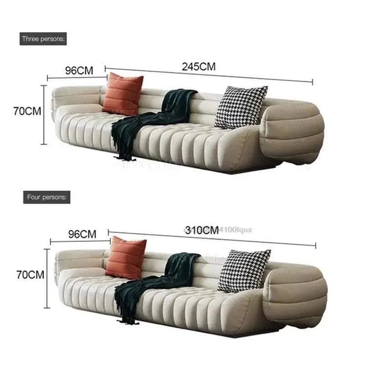Yellow Light Grey Leather Sofa A43027