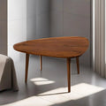 Handmade Light Walnut Drop Shaped Wood Coffee Table K118