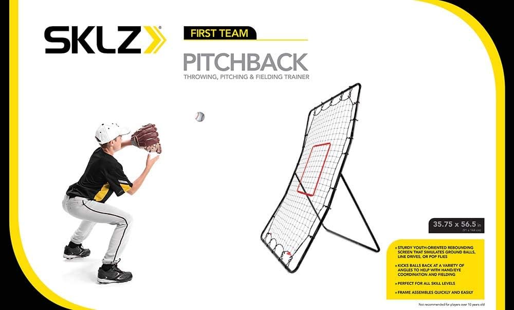 Black/Red Baseball and Softball Pitching Net and Rebounder, 2' 9" x 4' 8" U810