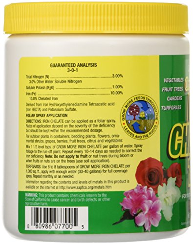 Organic Iron Chelate Concentrate (10% Iron) 8 oz Water Soluble Chelated Iron R98414