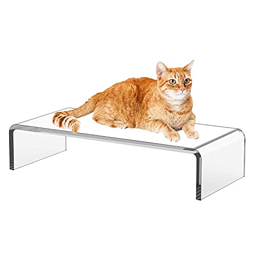 White Clear Acrylic Monitor Stand D18663