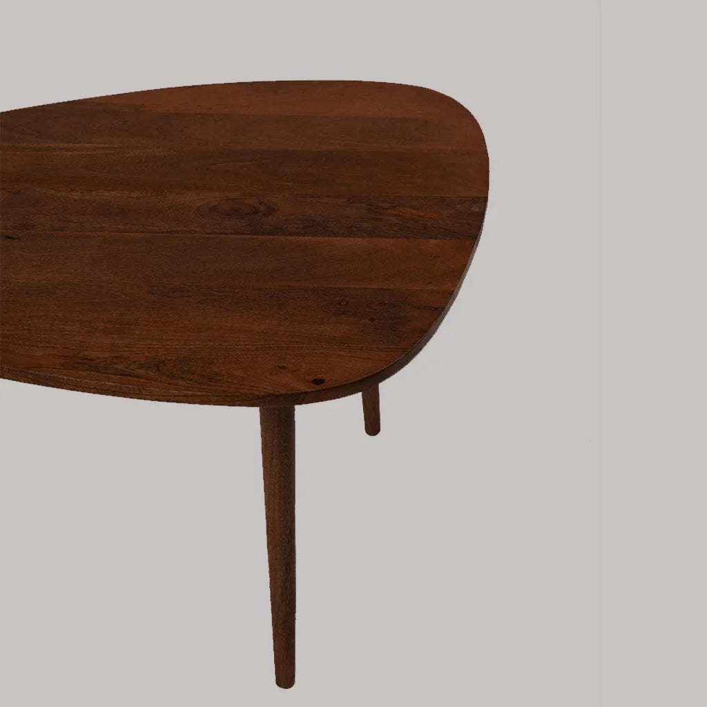 Handmade Light Walnut Drop Shaped Wood Coffee Table K118