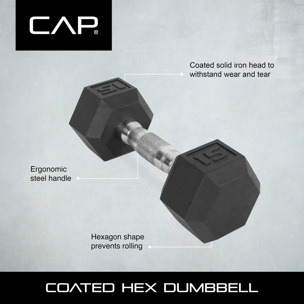 25lb Rubber Hex Dumbbell T8596