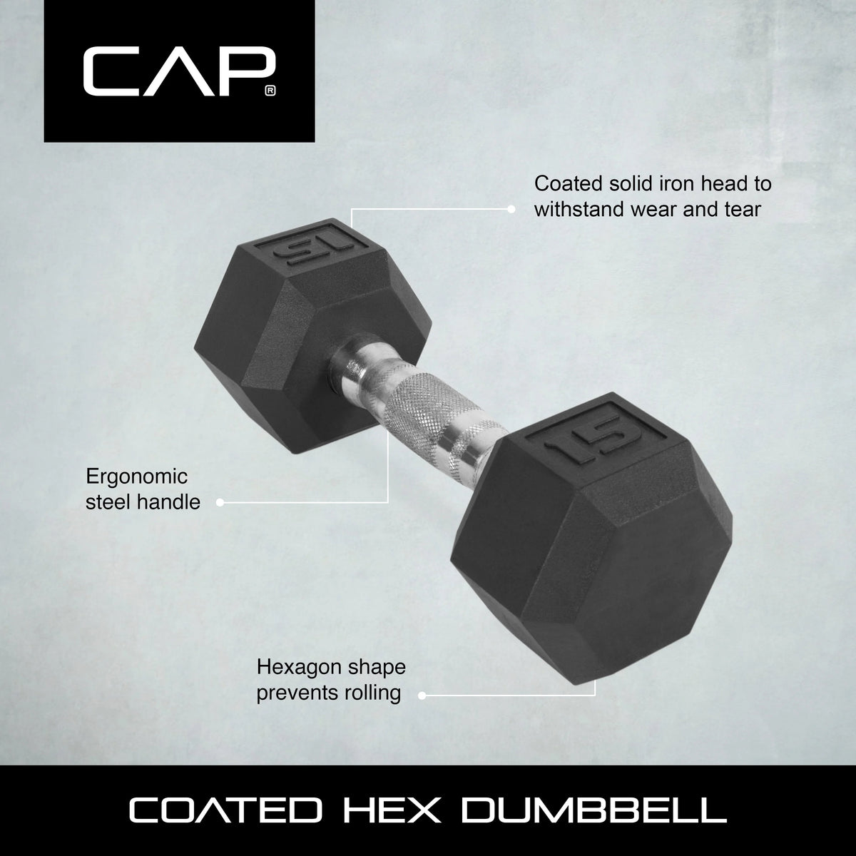 25lb Rubber Hex Dumbbell T8596