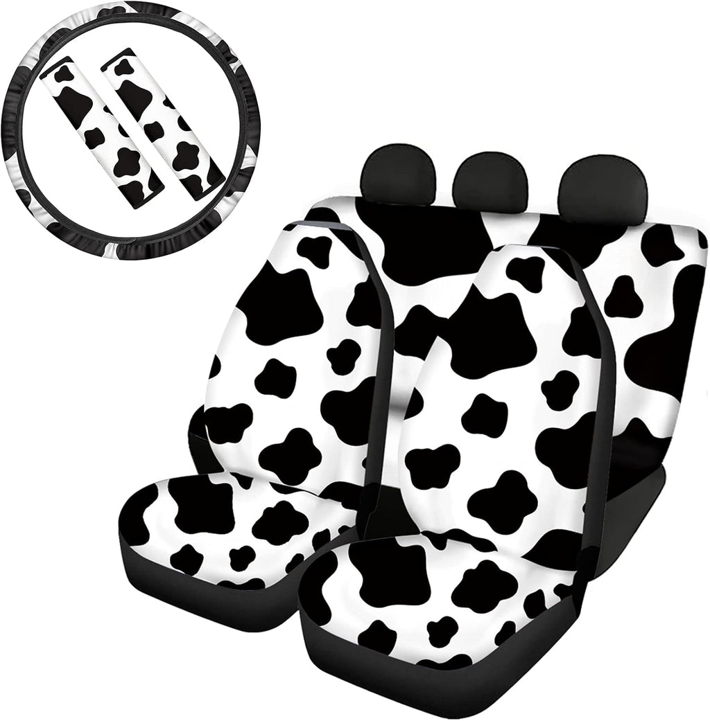 Pink Cow Print Universal Car Seat Covers Set H968332