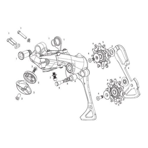 11 SPD Derailleur with X-Sync Pulleys and Inner Cage B9153