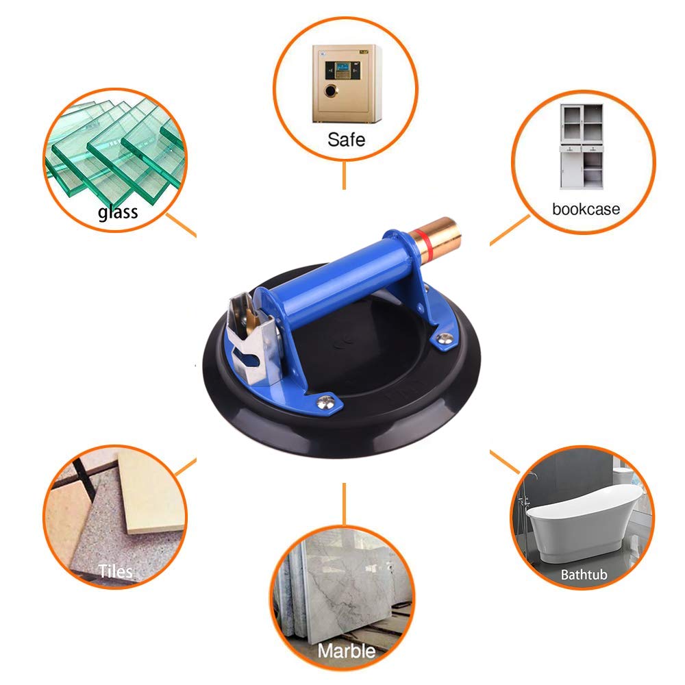8 Glass Suction Cup Vacuum Glass Lifter with Metal Handle and Brass Pump H795521