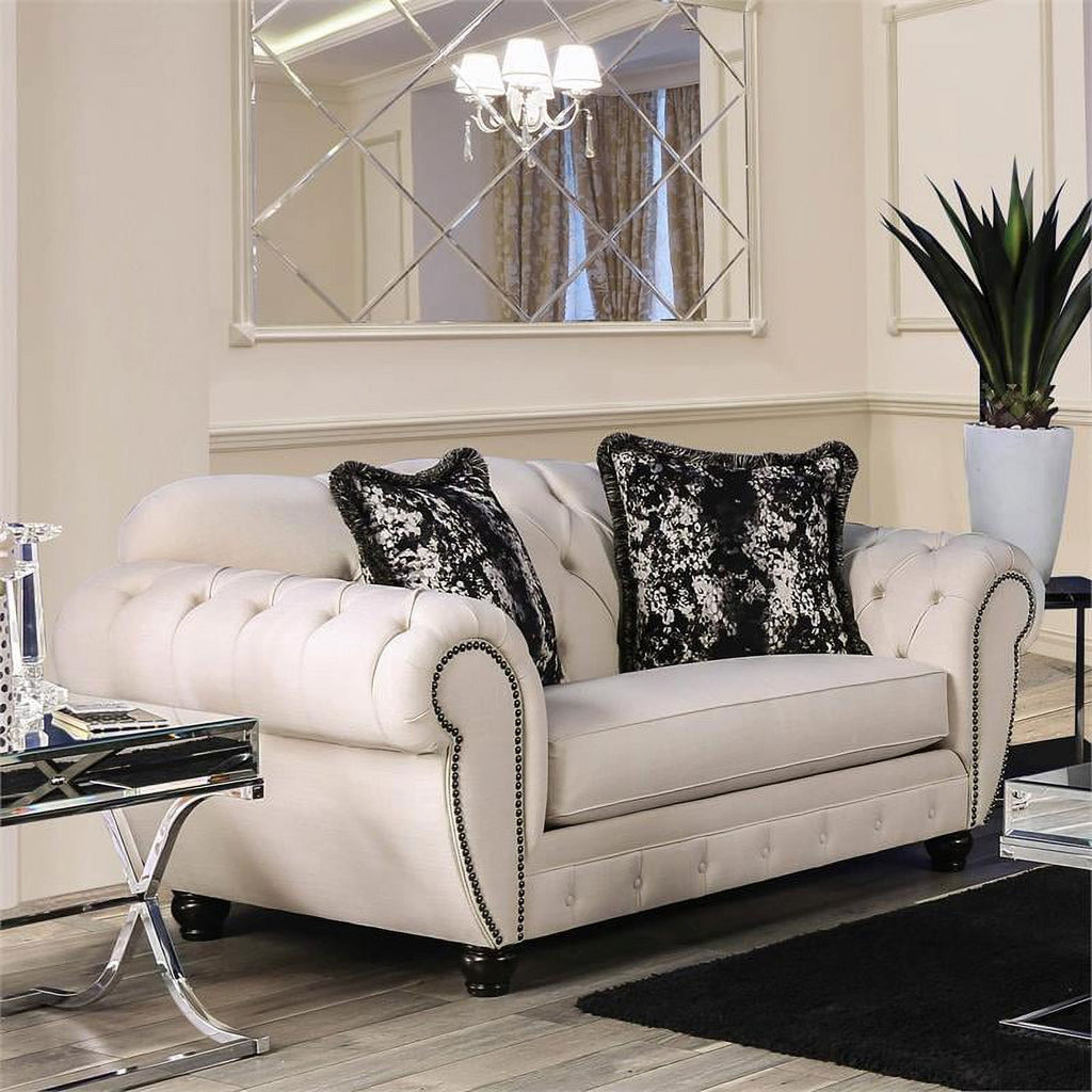 Beige Fabric 2-Piece Sofa Set G594