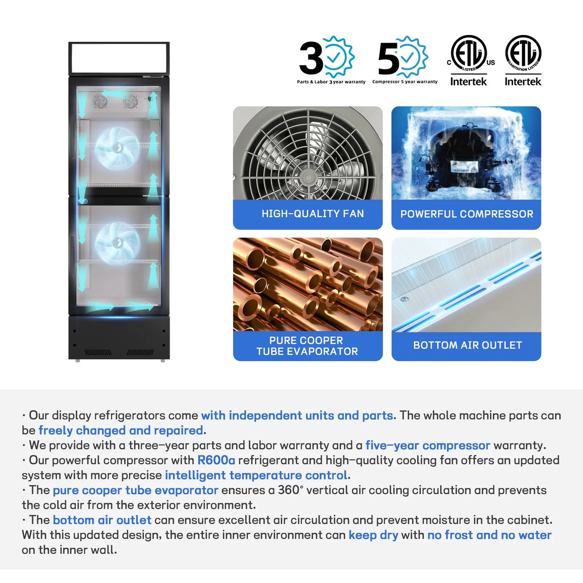 10.9 Cu.Ft Merchandising Refrigerator with Light Box D3323