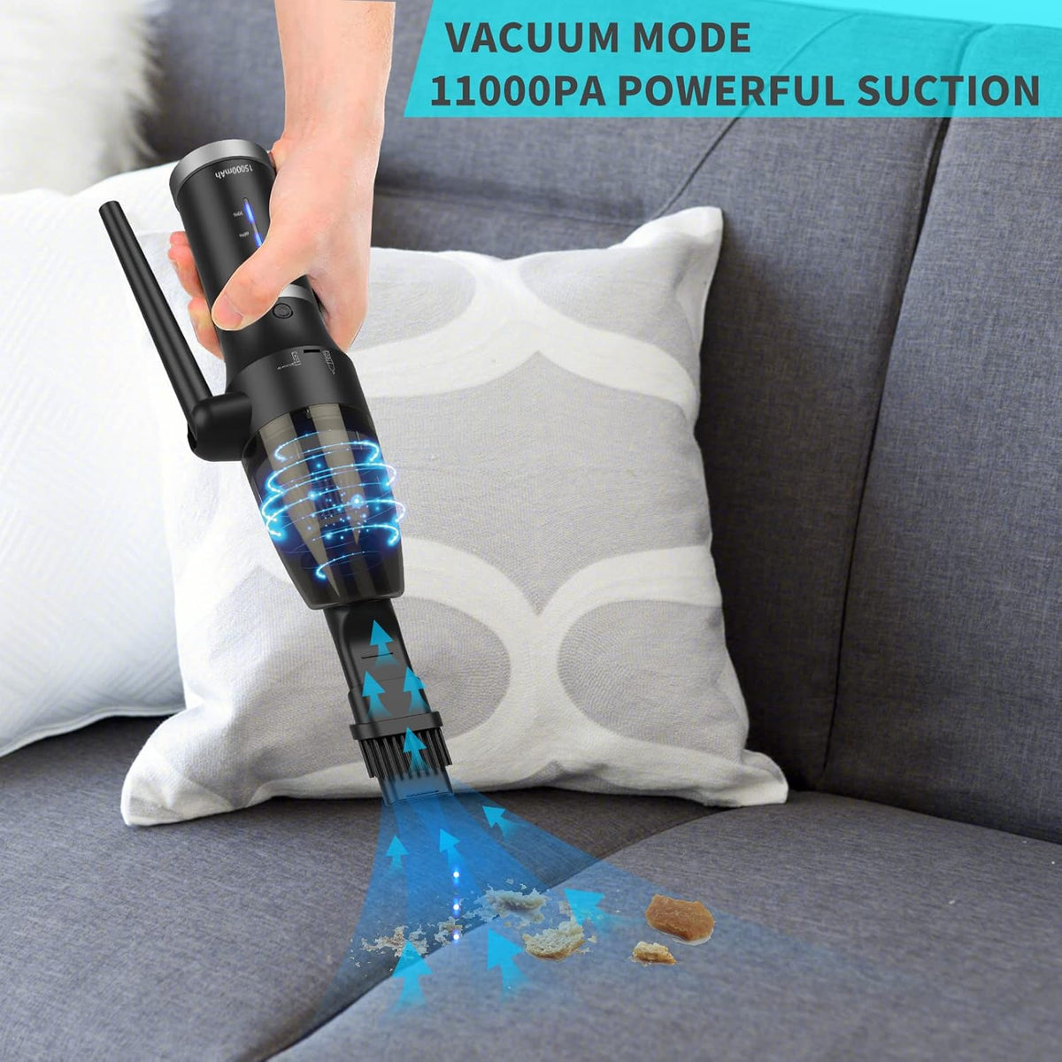 3 in1 Cordless Compressed Air Duster & Vacuum, 77000 RPM, Handheld Air Blower, Type C Fast Charging W3555