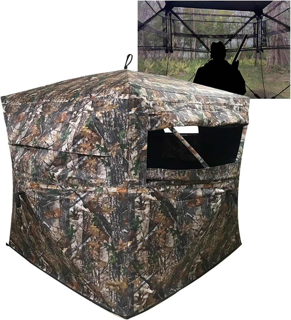Portable 3 Person 270° See Through Ground Camouflage Hunting Blind Tent C59634