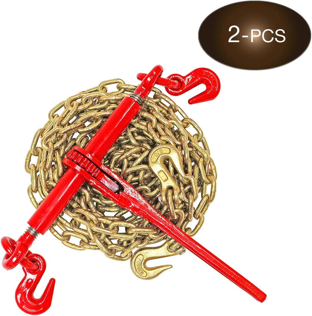 5/16” Grade 70 Chain and Load Binder Kit with 4 Binders and 4 Chains T2864