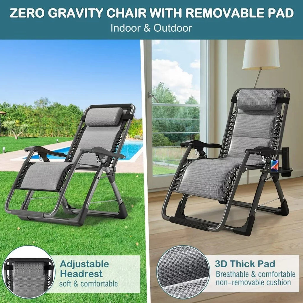 Zero Gravity Reclining Lounge Chair with Adjustable Pillow T925