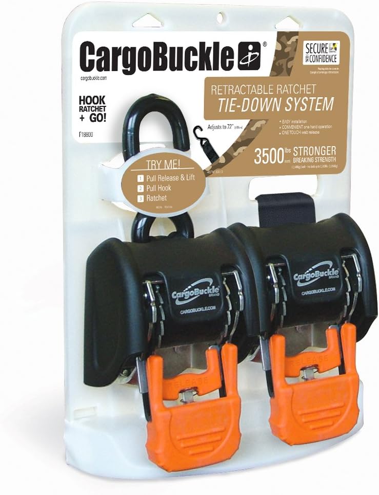 2-Pack Retractable Ratchet Tie-Down System O4631