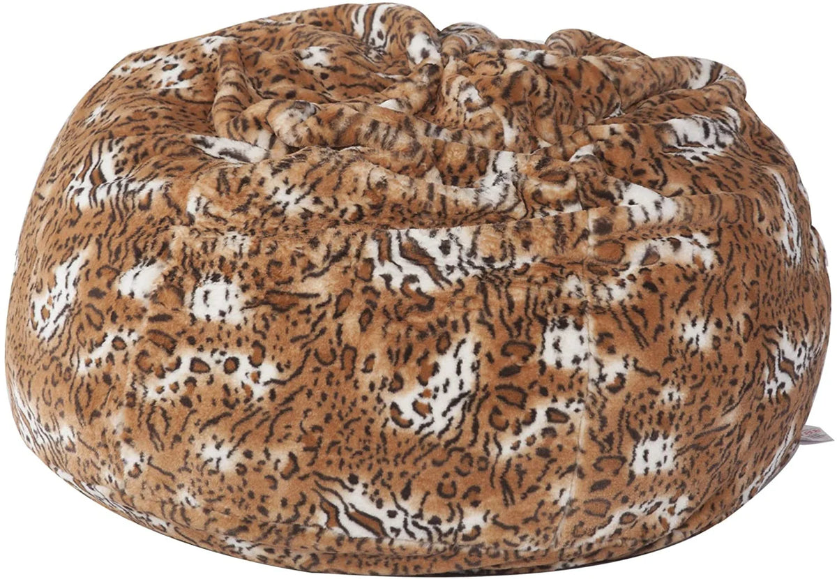 Leopard Print 3 Ft Sponge Filling Plush Bean Bag Chair P415303