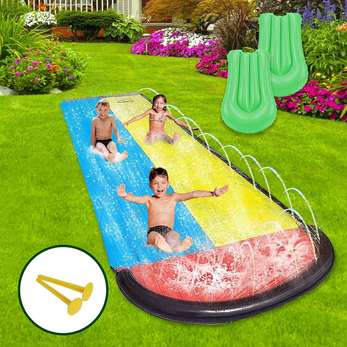 15.5ft Inflatable Water Slide with Sprinklers E590