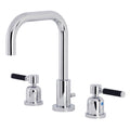 Polished Chrome Widespread Bathroom Faucet with Brass Pop-Up Q5626