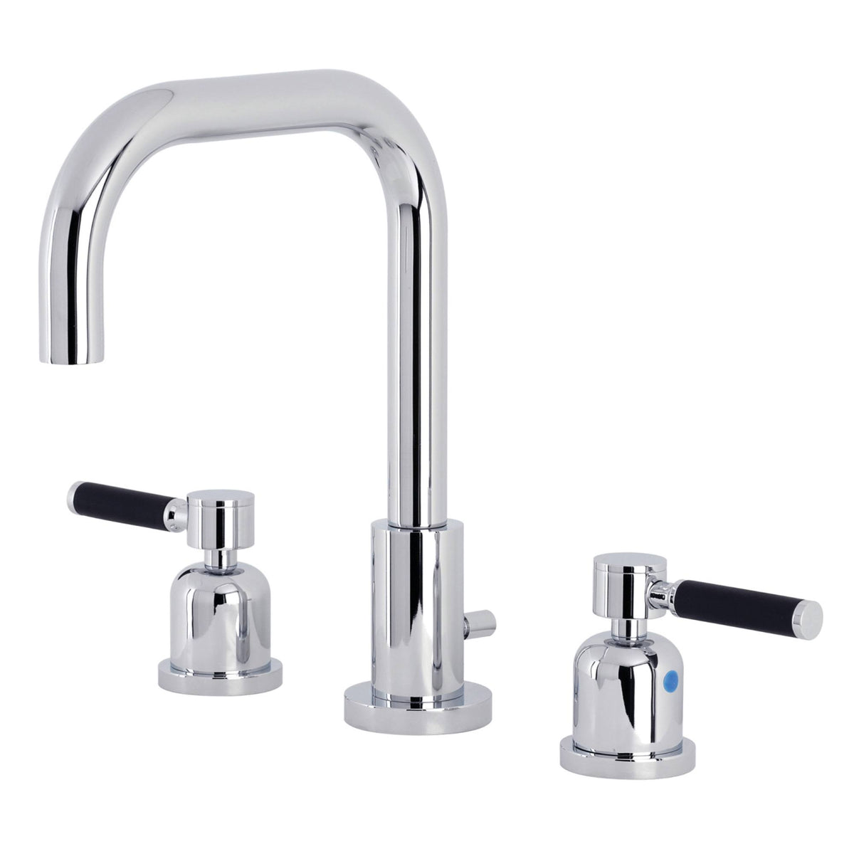 Polished Chrome Widespread Bathroom Faucet with Brass Pop-Up Q5626