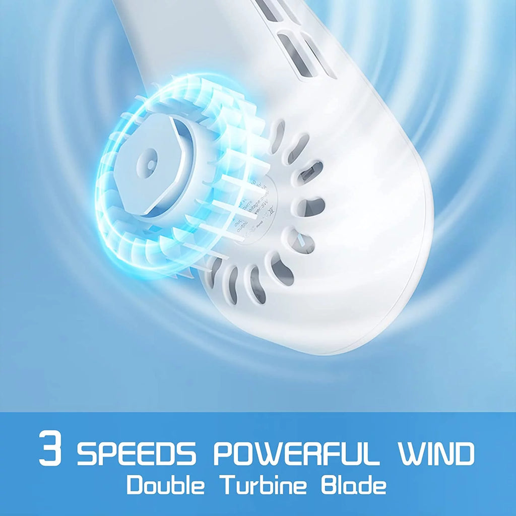 Portable Bladeless Neck Fan, USB Rechargeable, 3 Speeds I37194
