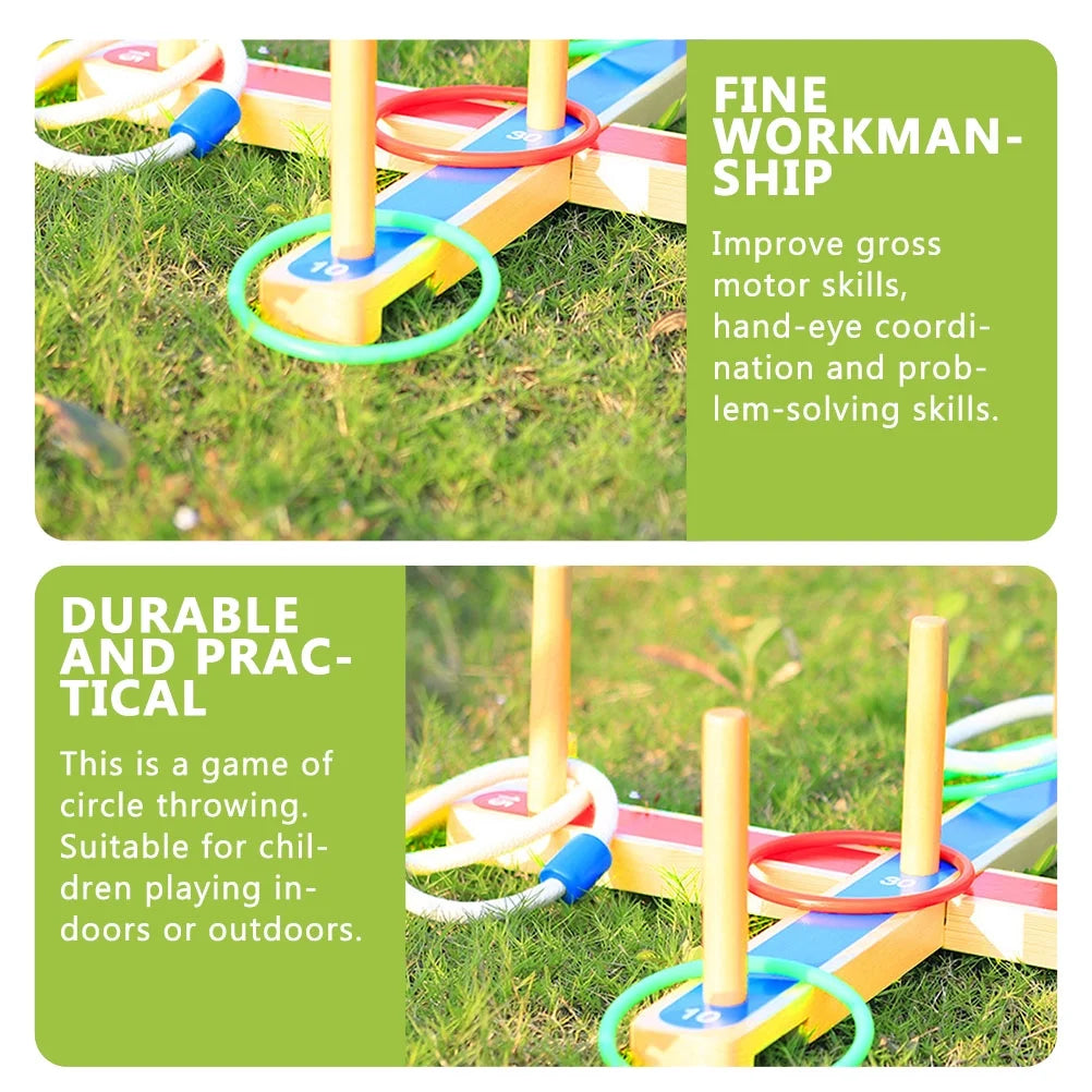 Ring Toss Toy Wood Rope Child Puzzle Toys X70293