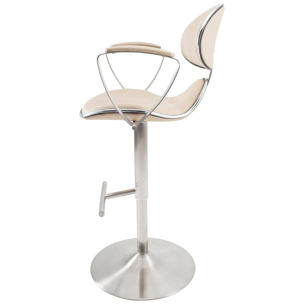 White Adjustable Height Swivel Bar Stool W963