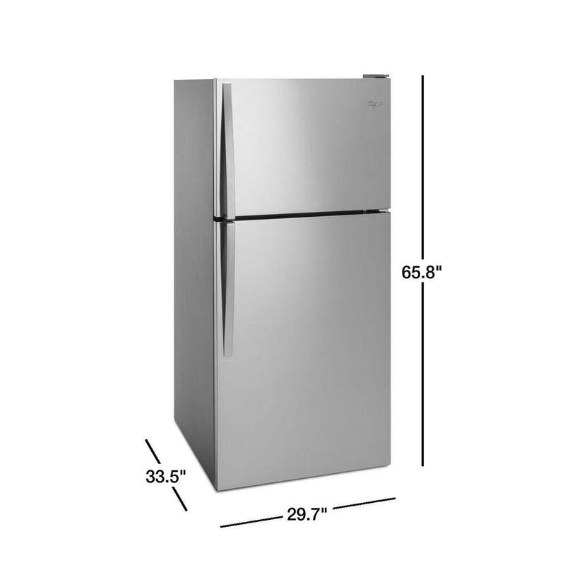 Top Freezer Refrigerator in Monochromatic Stainless Steel P427
