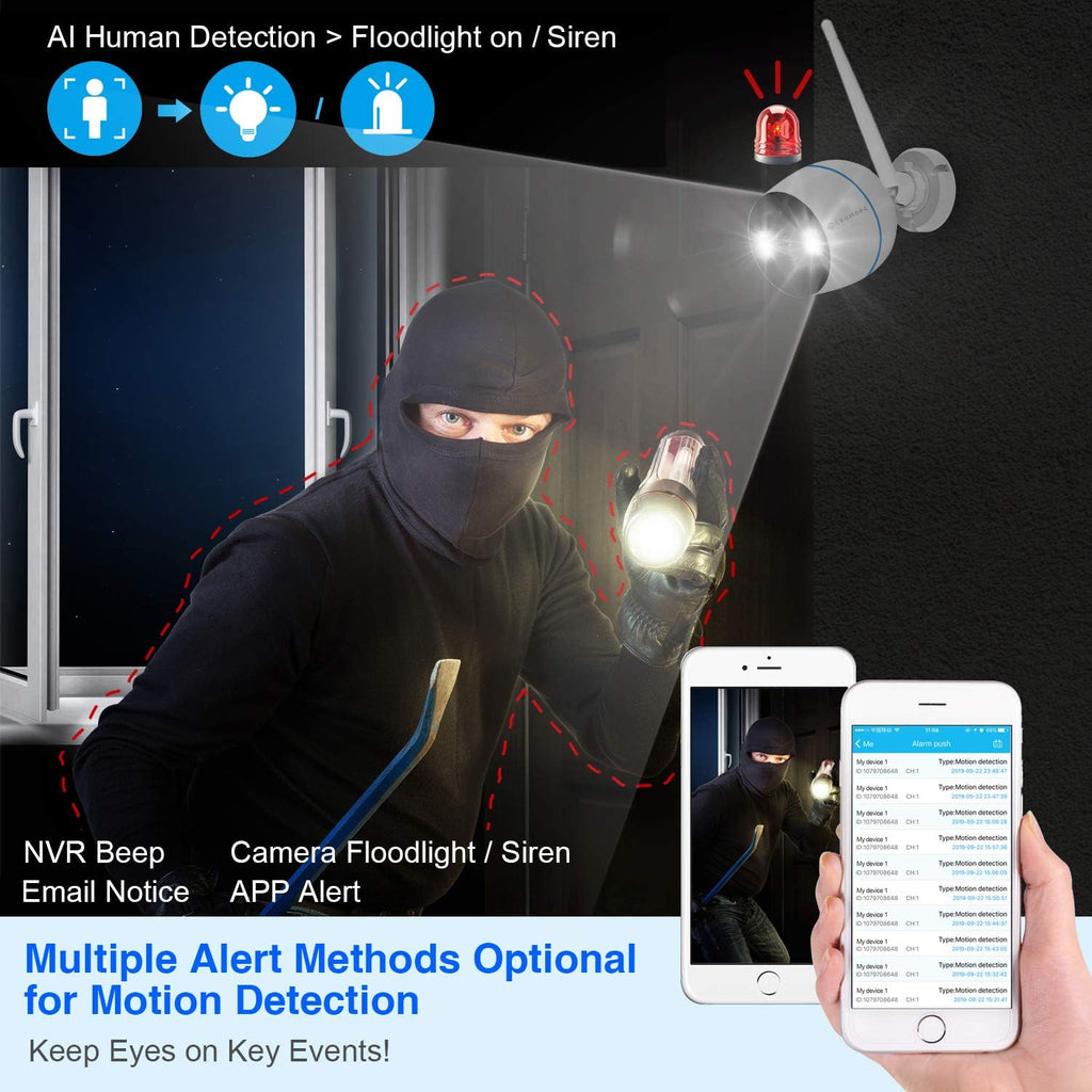 15.6 IPS Monitor 4PCS 3MP Camera Wireless Security Camera System with 2TB HDD U41677