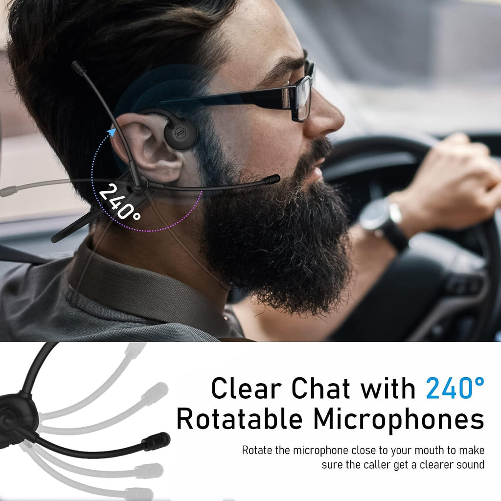 Bone Conduction Bluetooth 5.3 Wireless Headset with Mic, IPX7 Waterproof, Pack of 2 U886
