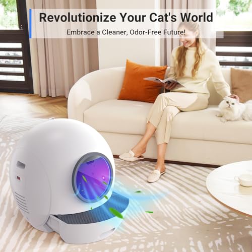 Purple Self Cleaning Electric Cat Litter Box with 2 Pack Litter P334540