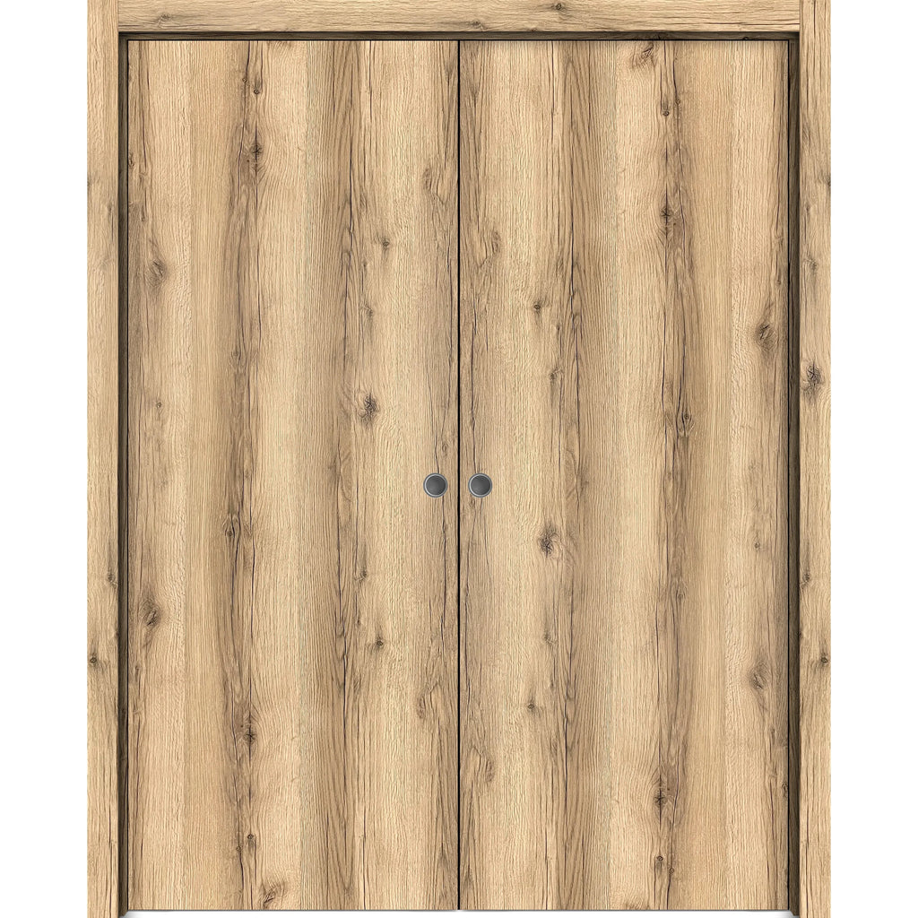 Solid Wood Sliding French Double Pocket Doors 64 x 96 inches Q35176