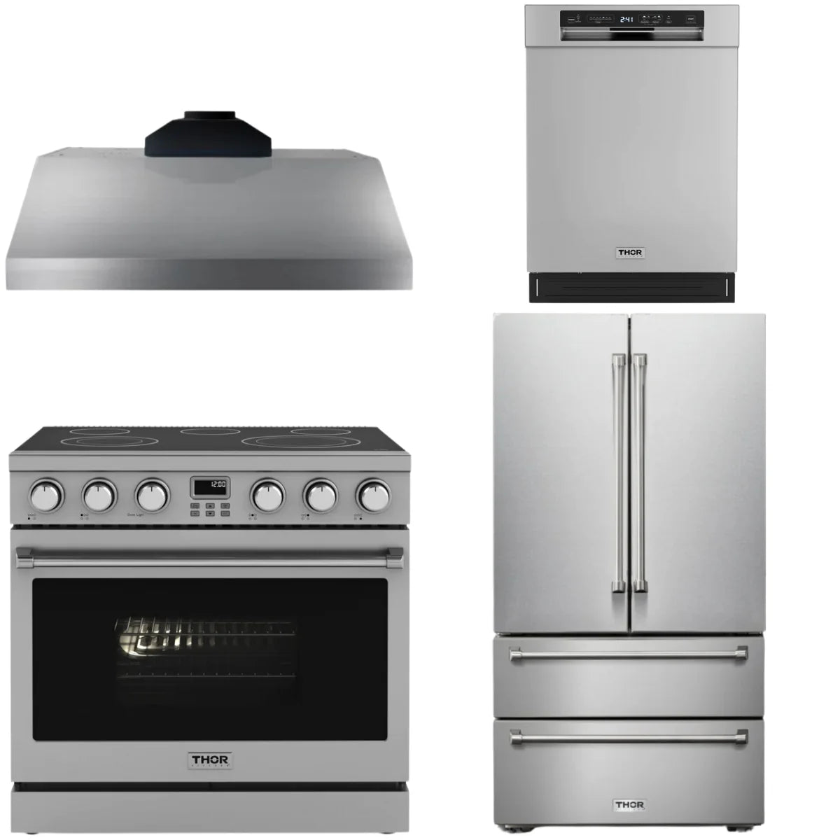 36 Electric Range, Range Hood, Refrigerator and Dishwasher H22188
